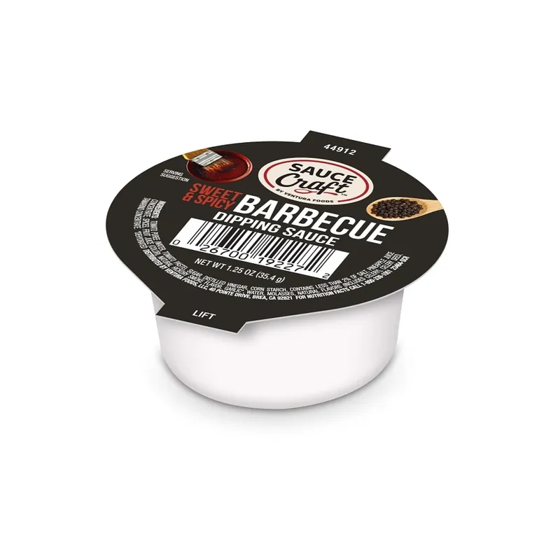 Salsa BBQ Sweet And Spicy Sauce Craf Cups 64/37 Ml — código BBQ64, Caja 64 × 37 ml
