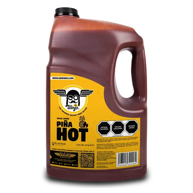 Salsa Piña Hot Galon — código PIÑA, Galón 3.78 L