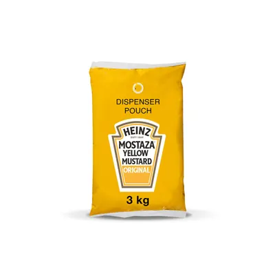 Mostaza Heinz Pouch Caja con 4 Bls de 3kg — código MZ4B