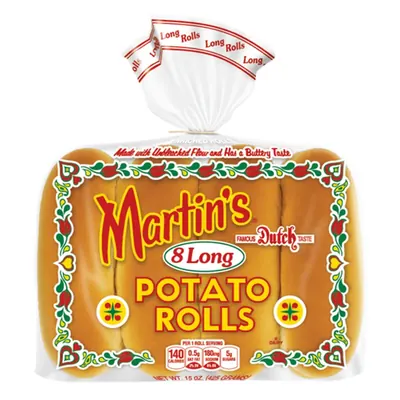 Martins Long Potato Hot Dog Bun Rollsb 8 Each 64 Per Box — código PGD, 8 pz/8 pz
